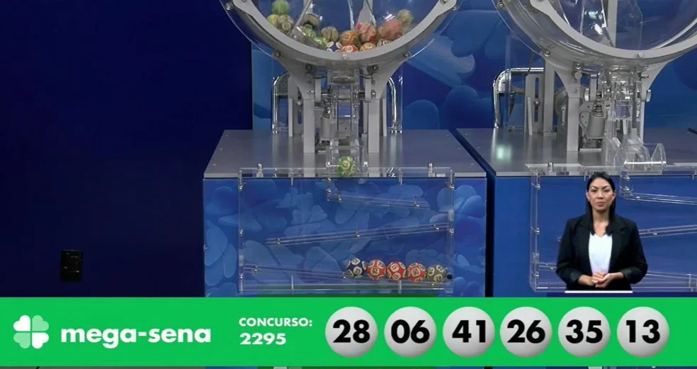 Concurso 2.295 da Mega-Sena: dezenas sorteadas — Foto: Reprodução