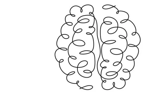 Desenho minimalista do cérebro humano