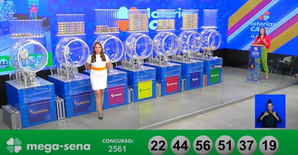 Dezenas sorteadas no concurso 2.561 da Mega-Sena — Foto: Reprodução