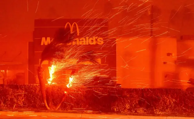 Além das residências, alguns negócios também foram atingidos pelo fogo, incluindo um restaurante McDonald's na área dos incêndios em Los Angeles