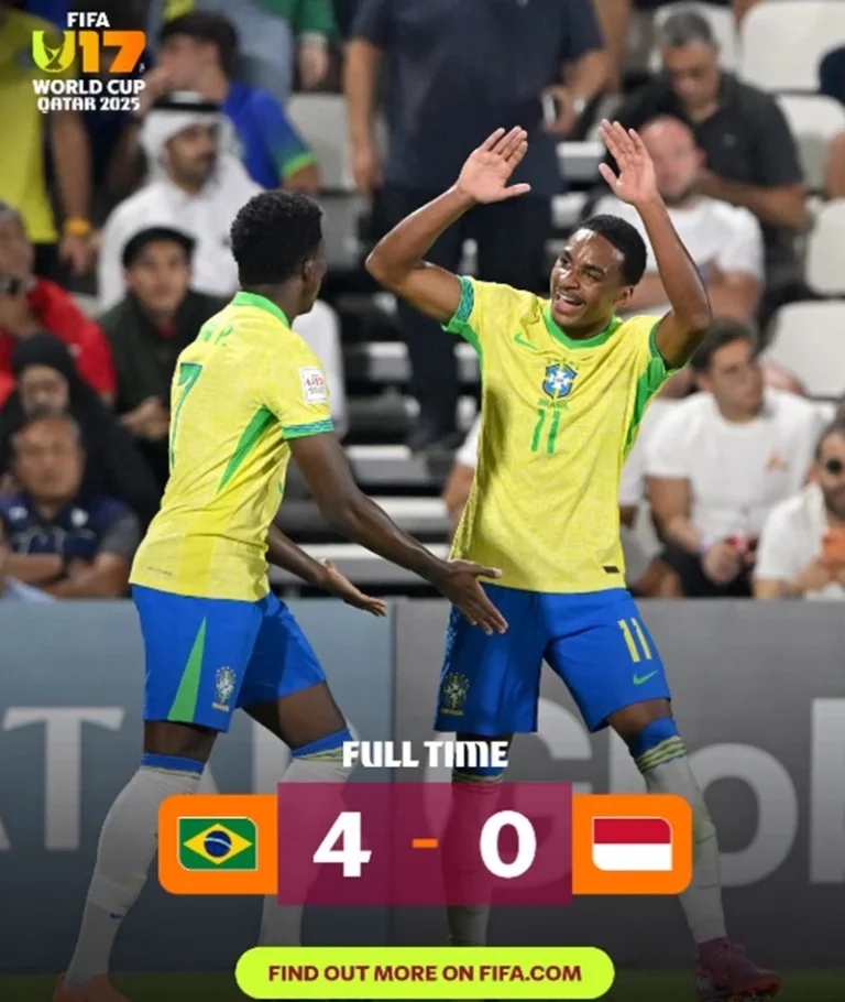 Brasil goleia Indonésia e avança à fase mata-mata do Mundial Sub-17