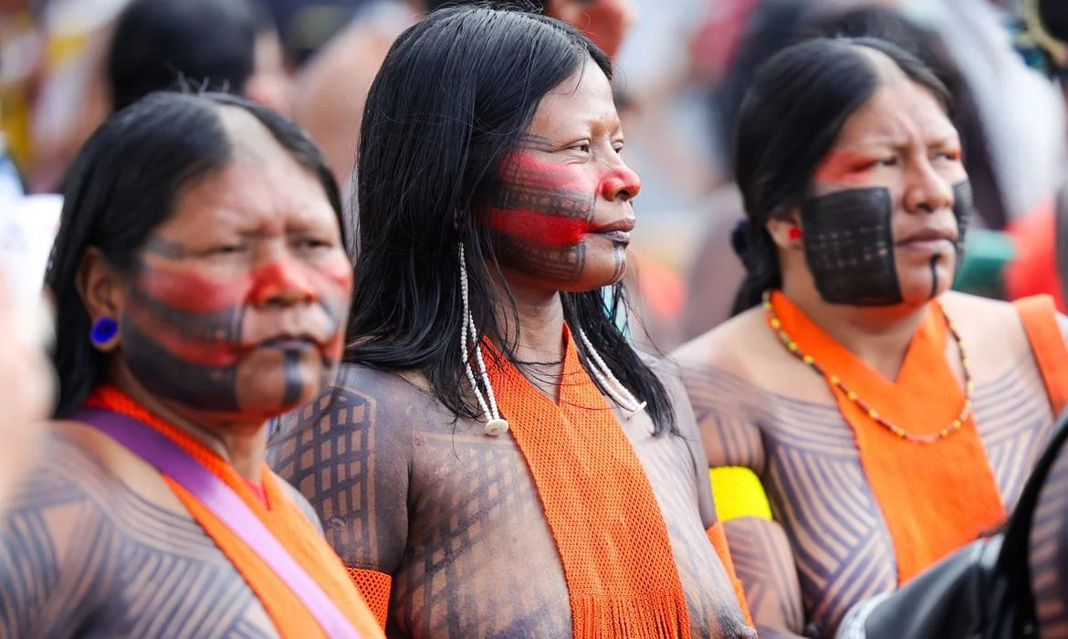 Fabio Rodrigues-Pozzebom/ Agência Brasil Brasília (DF) 07/04/2026 - Indígenas de todo o país realizam marcha em Brasília em defesa de seus direitos Foto: Fabio Rodrigues-Pozzebom/ Agência Brasil