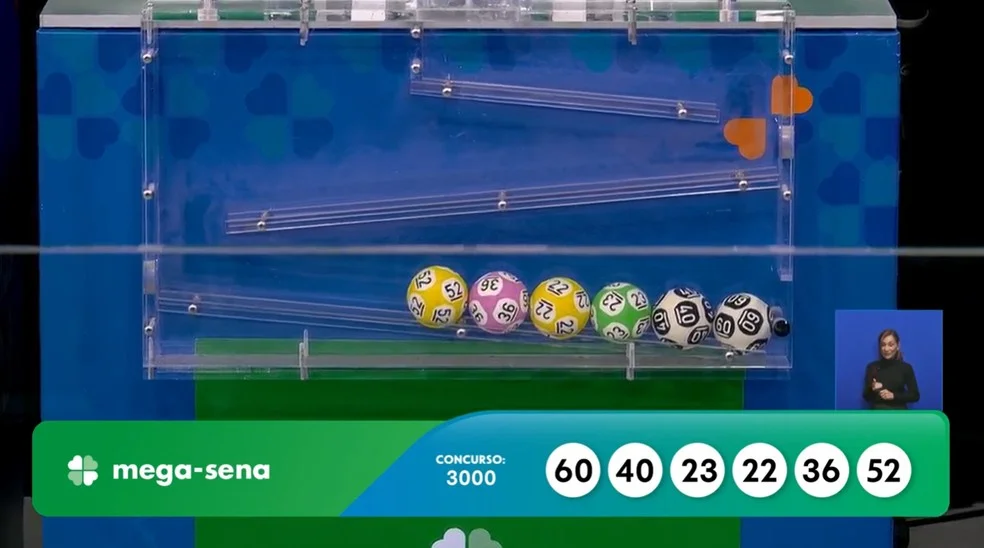 Resultado do concurso 3.000 da Mega-Sena neste sábado (25) — Foto: Divulgação/Caixa