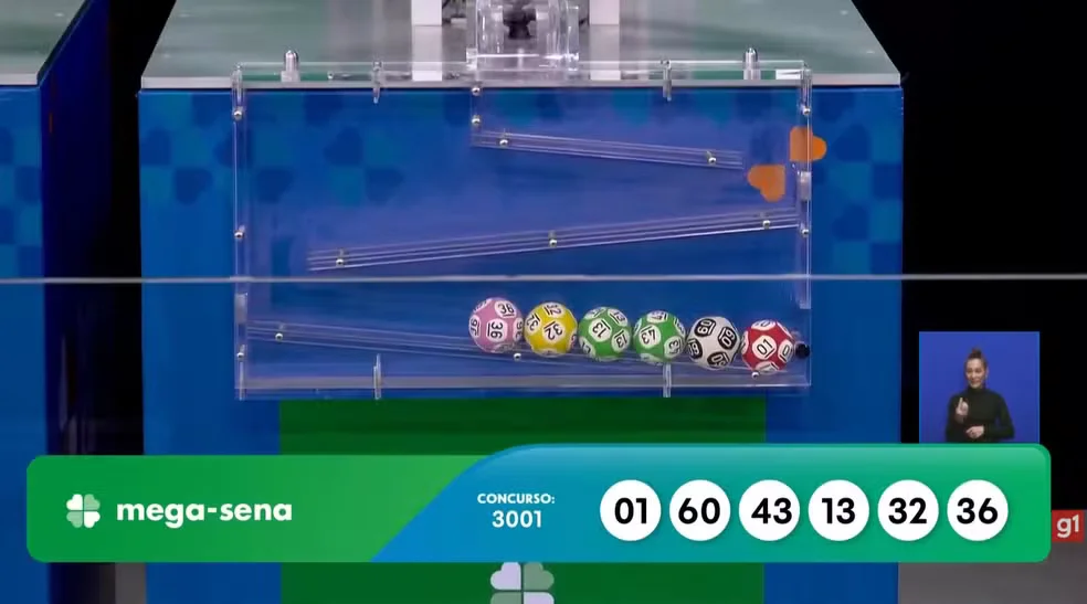 Mega-Sena, concurso 3001 — Foto: Reprodução / Caixa