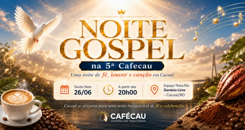 Noite Gospel abre a 5ª Cafecau com música, fé e comunhão nesta sexta-feira