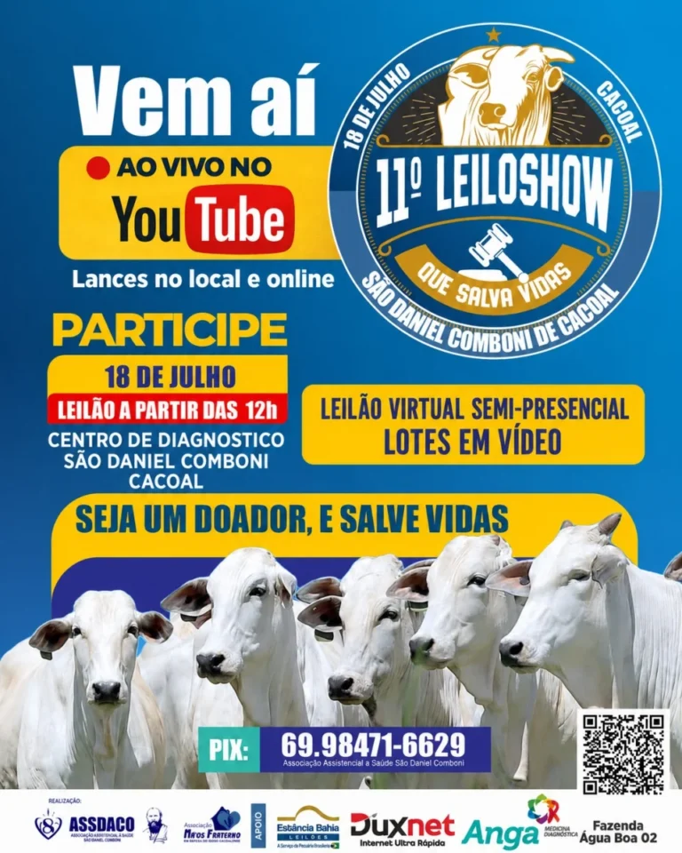 ASSDACO altera data da 11ª edição do LeiloShow e confirma evento para 18 de julho em Cacoal