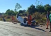 Motorista perde o controle e capota veículo na RO-383