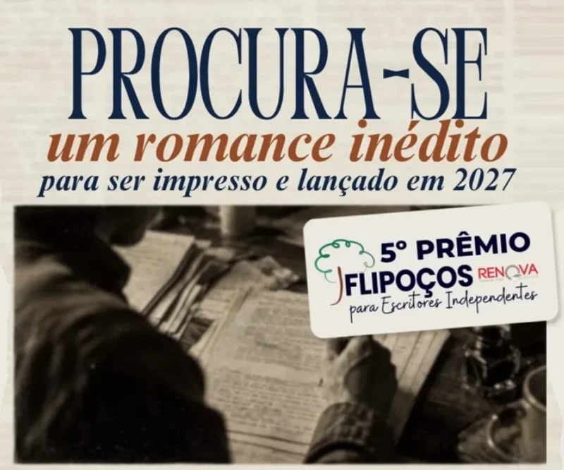 5º Prêmio Flipoços abre inscrições para escritores independentes de todo o Brasil