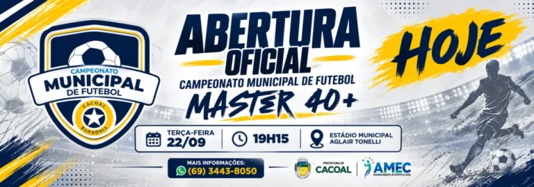 Cacoal abre nesta terça-feira o Campeonato Municipal de Futebol Master 40+