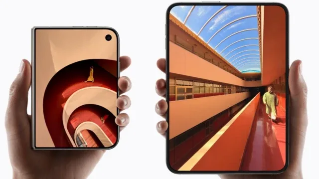 Imagem do iPhone dobrável