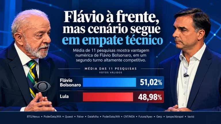 Flávio mantém vantagem numérica nas pesquisas, mas empate técnico deixa eleição presidencial em aberto