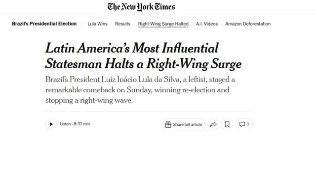 Site do jornal The New York Times 