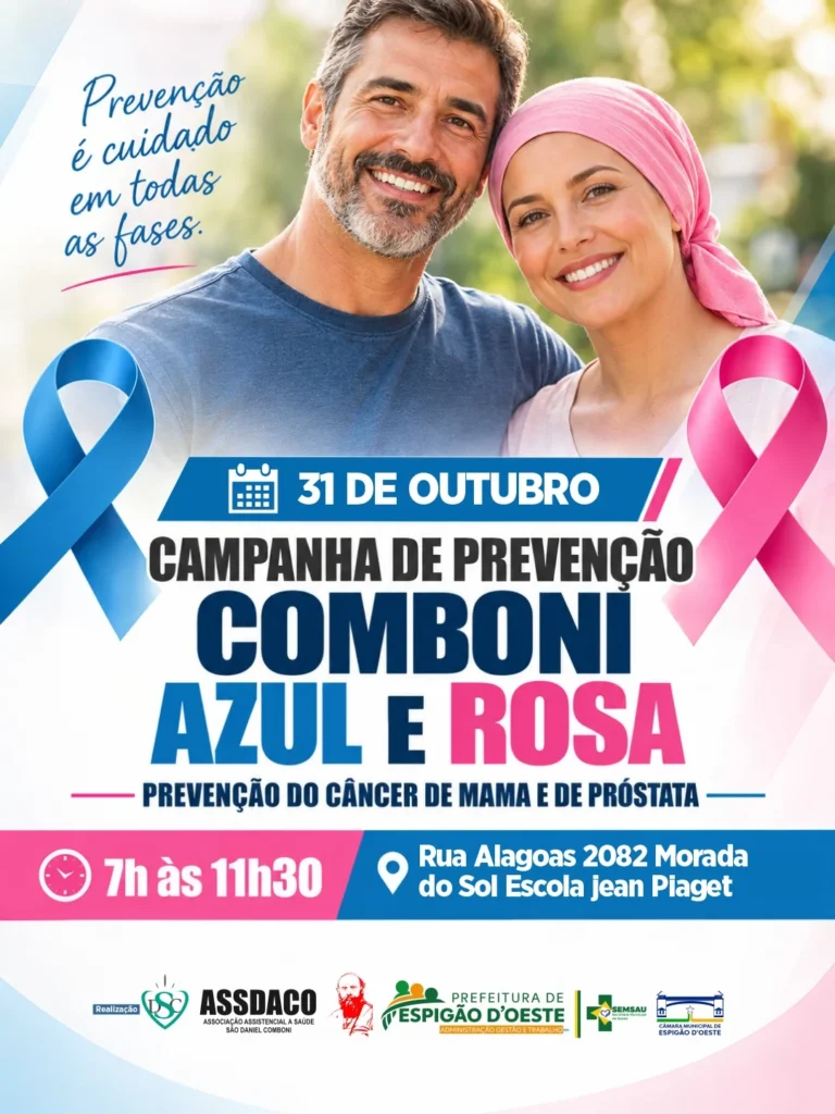 ASSDACO chega a Espigão do Oeste com campanha de prevenção ao câncer de mama, colo do útero e próstata